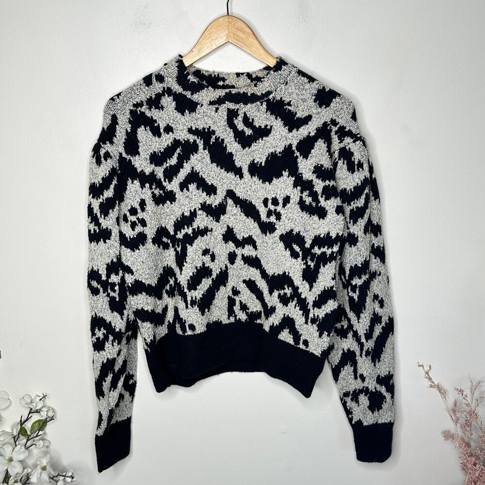 ULLA JOHNSON Textured Nalla Pullover Sweater Onyx Black Taupe Sz M $475 {3K16} - Picture 5 of 8